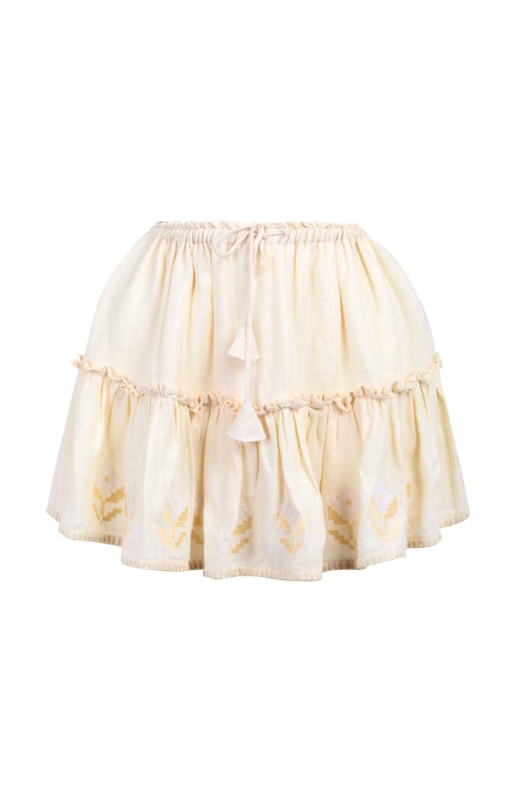 Innika Choo Champagne Tassel And Ruffle Skirt