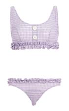 Lisa Marie Fernandez Colby Ruffled Metallic Jacquard Bikini