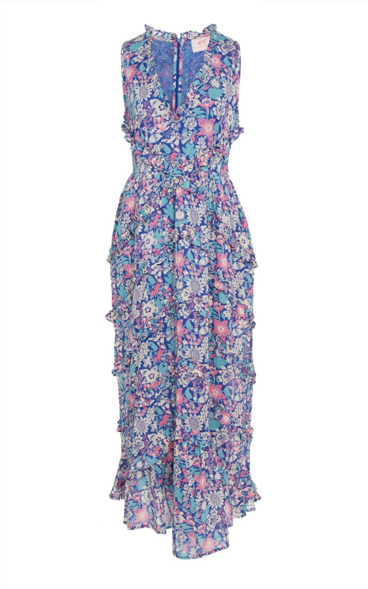 Banjanan Gizela Ruffled Printed Cotton Maxi Dress