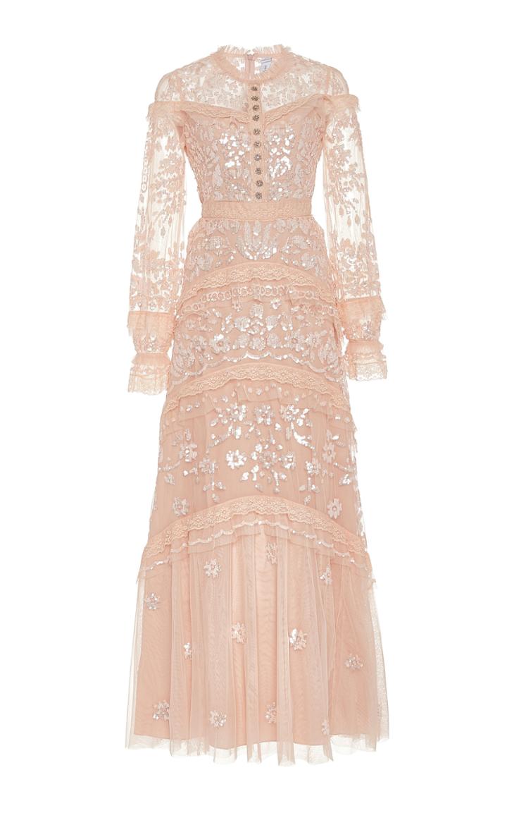 Needle & Thread Ava Ruffled Bead-embellished Tulle Gown Size: 0