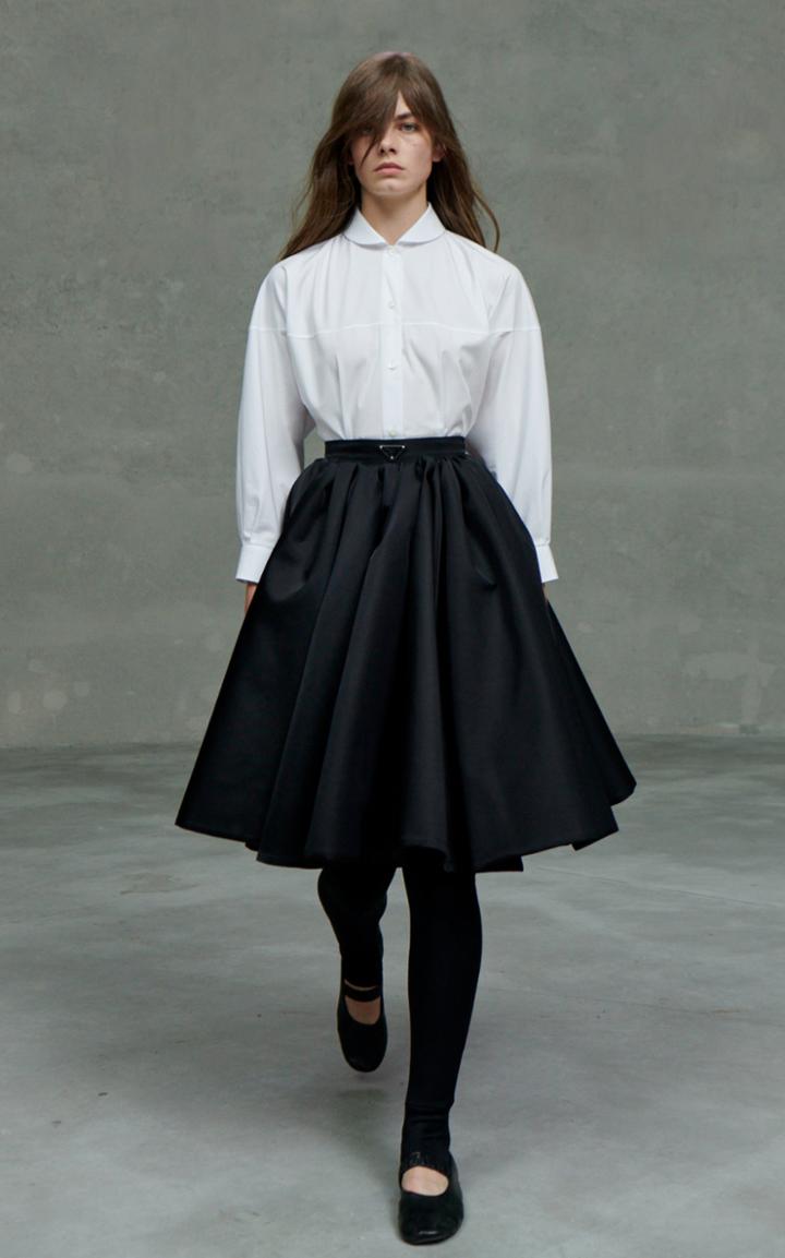 Moda Operandi Prada Peter Pan-collar Cotton Poplin Blouse