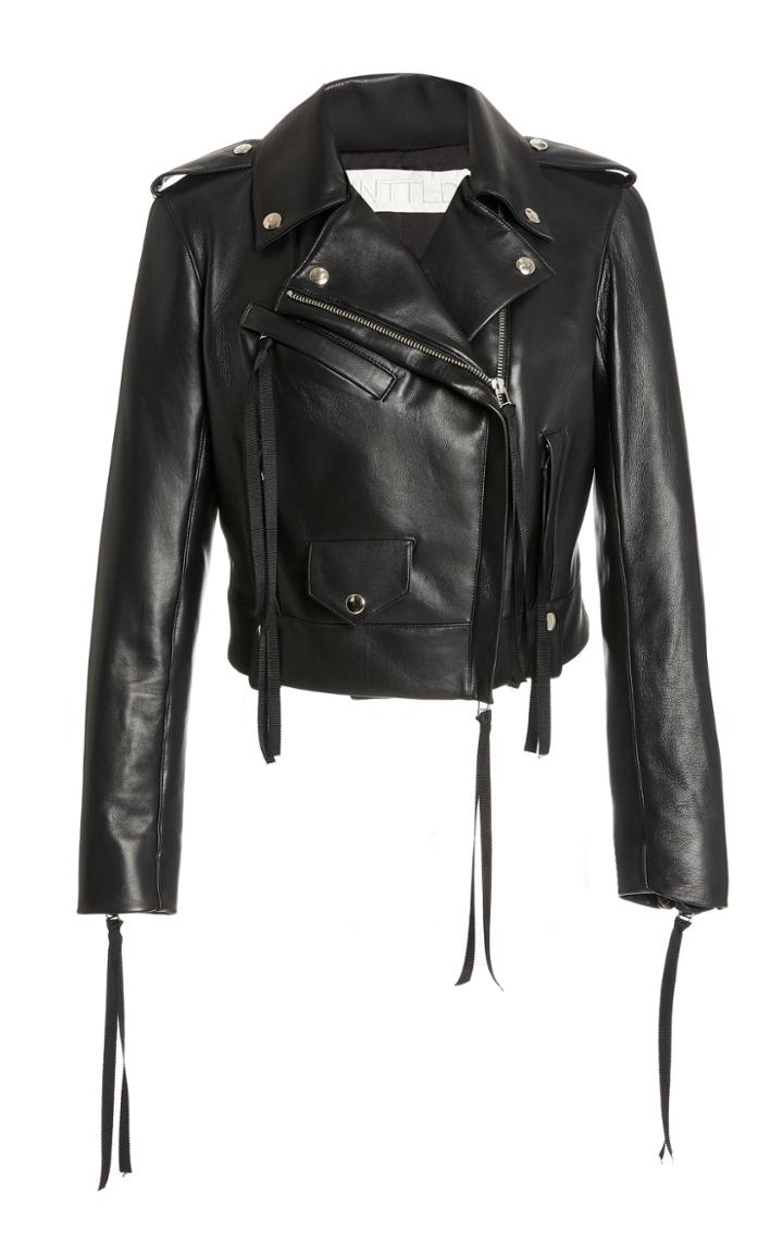 Moda Operandi Unttld Nikita Zip-detailed Cropped Leather Biker Jacket