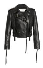 Moda Operandi Unttld Nikita Zip-detailed Cropped Leather Biker Jacket