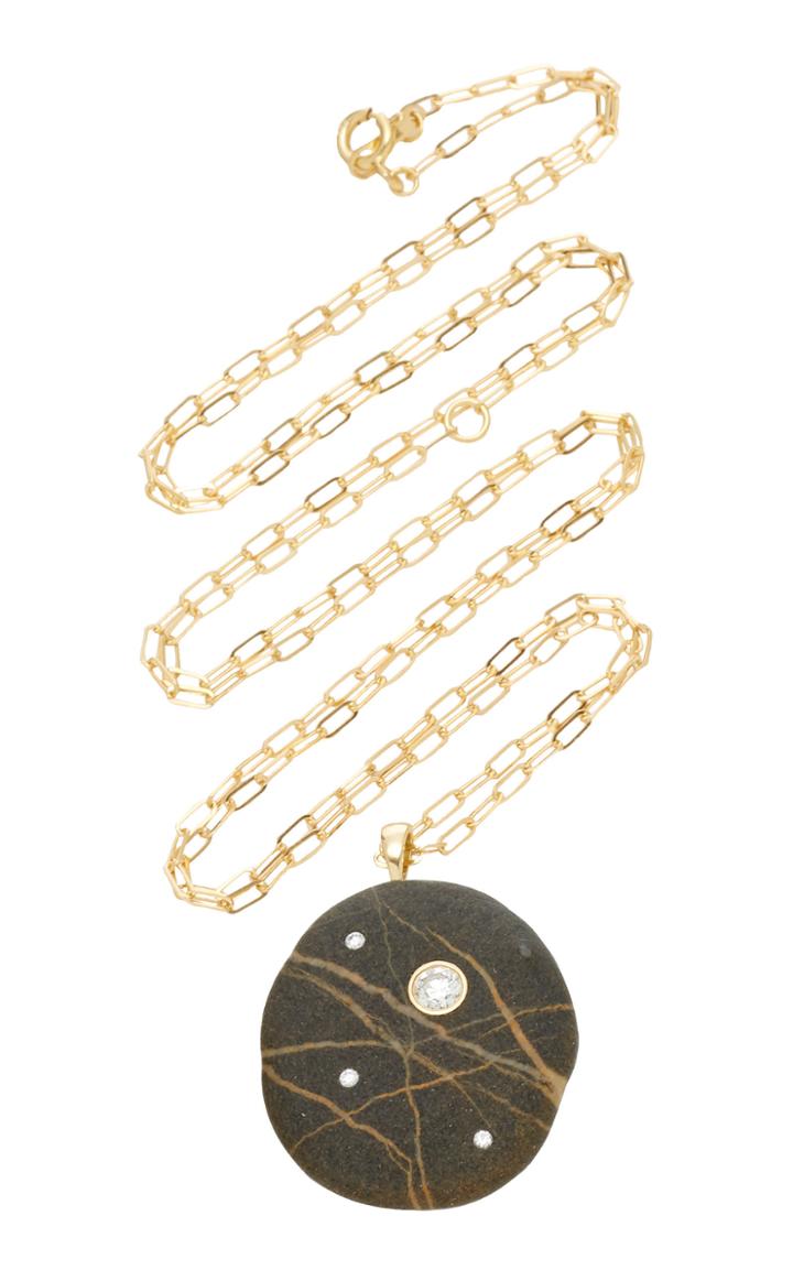 Cvc Stones Space 18k Gold Stone And Diamond Necklace