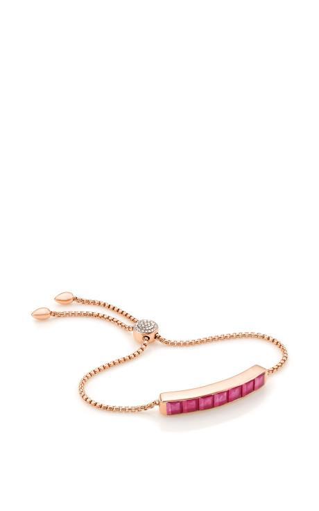 Monica Vinader Baja Precious Chain Bracelet In Ruby And Diamond Ruby