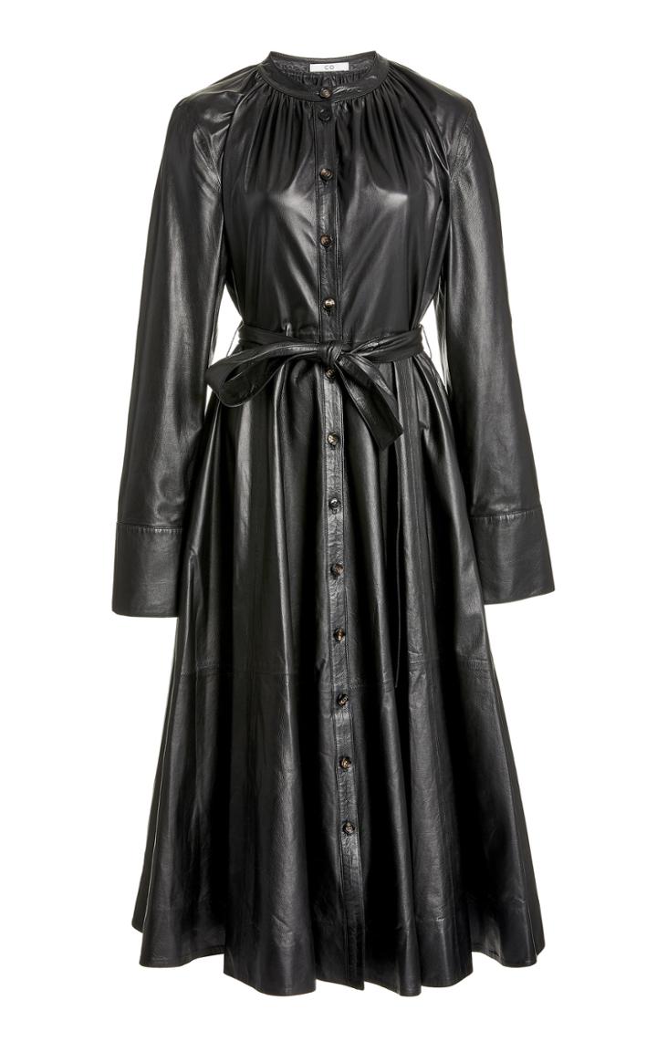 Moda Operandi Co Belted Leather Dress