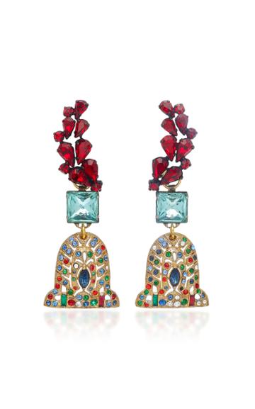 Lulu Frost M'o Exclusive Vintage Garnet Glass Earrings