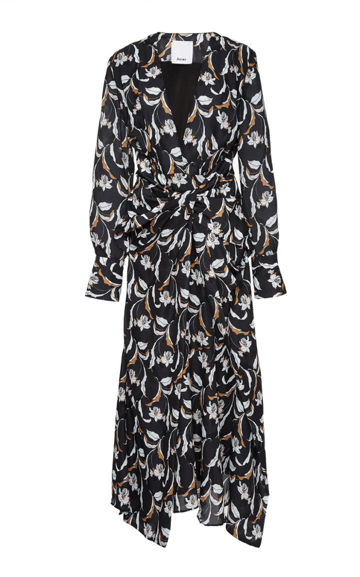 Acler Garber Floral-print Crepe Maxi Dress