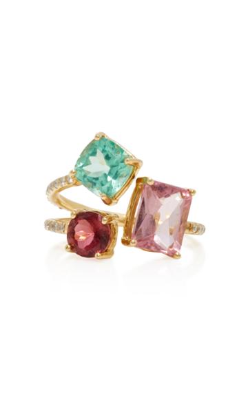 Eden Presley 14k Gold Tourmaline Apatite And Diamond Ring