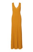 Alberta Ferretti Ribbed Knit Cotton Maxi Dress