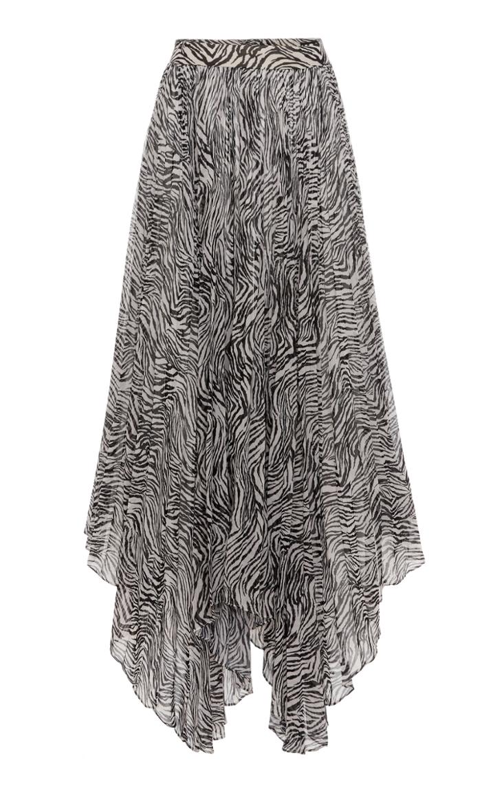 Isabel Marant Alena Zebra-print Pleated Georgette Skirt