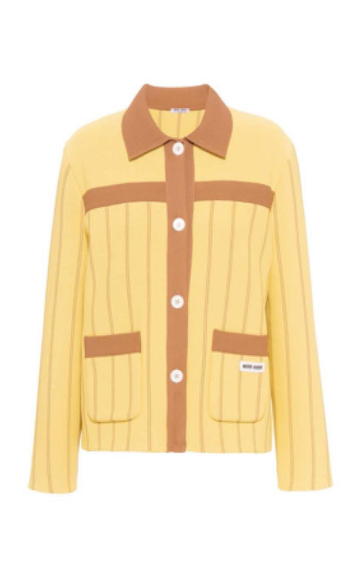 Moda Operandi Miu Miu Oversized Intarsia Knit Cardigan