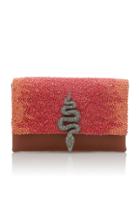 Valentino Maison Snake Sequined Nappa Leather Clutch