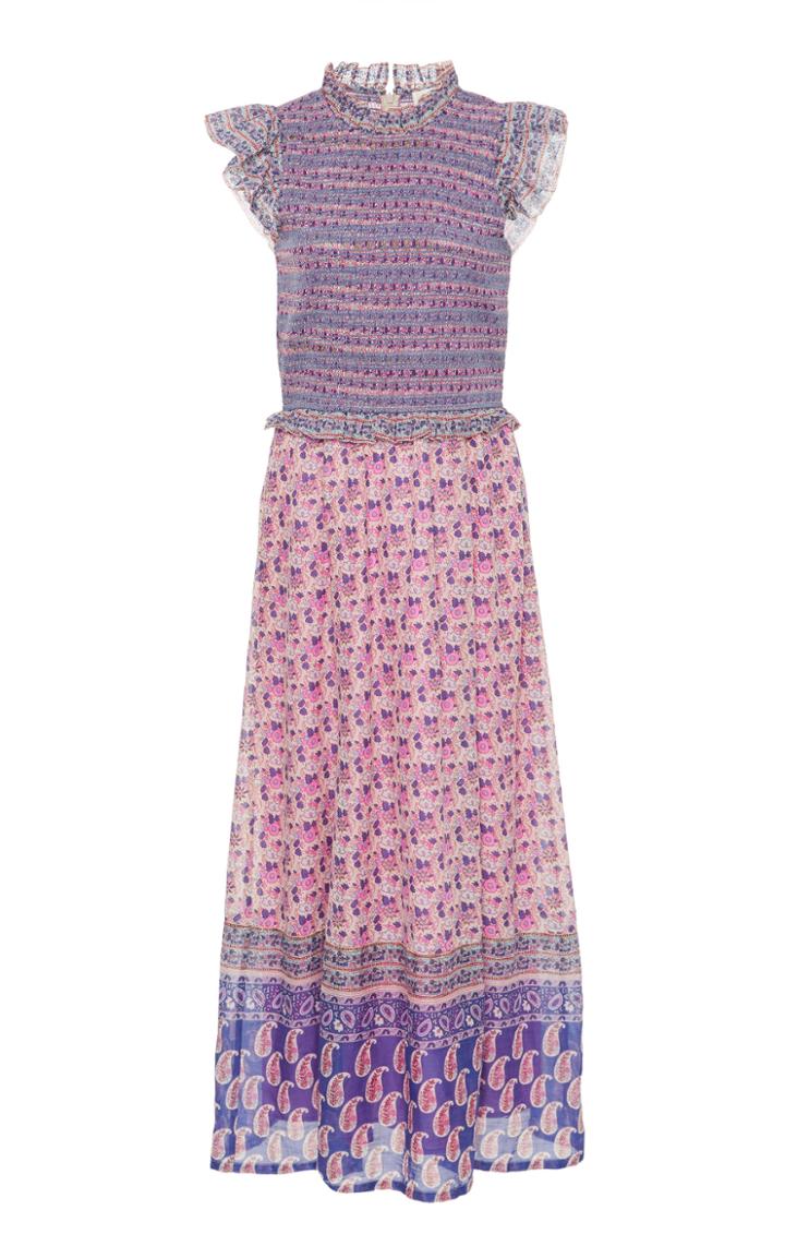 Sea Bianca Smocked Floral-print Cotton Midi Dress
