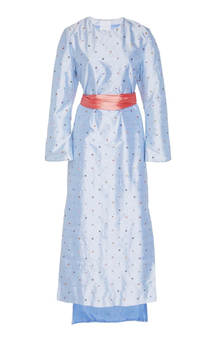 Markarian Exclusive Amira Belted Embroidered Silk Caftan