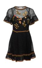 Red Valentino Floral Embroidered Fish Net Dress