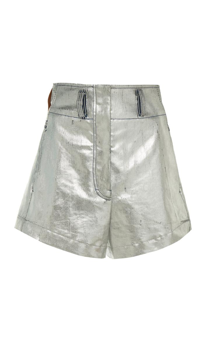 Cdric Charlier Metallic Cotton Shorts
