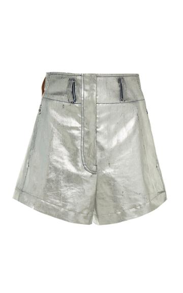 Cdric Charlier Metallic Cotton Shorts