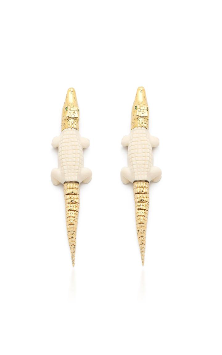 Bibi Van Der Velden Mammoth Alligator Bite Earrings'