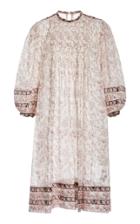 Isabel Marant Toile Vanille Pintucked Floral Cotton Midi Dress