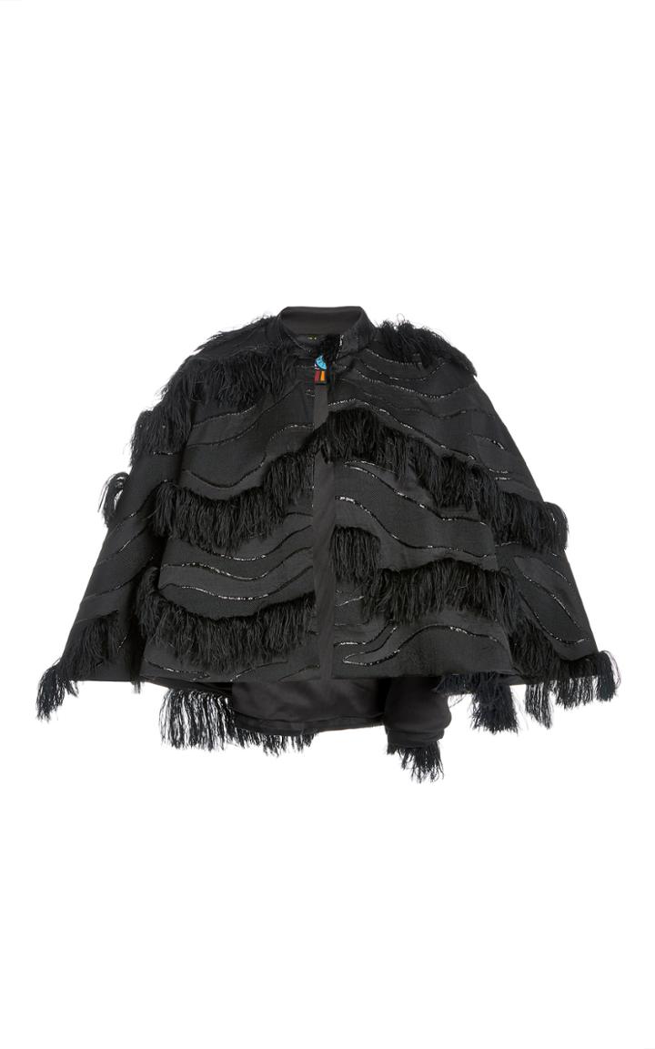 Moda Operandi Libertine Mourning Fringe Embellished Capelet