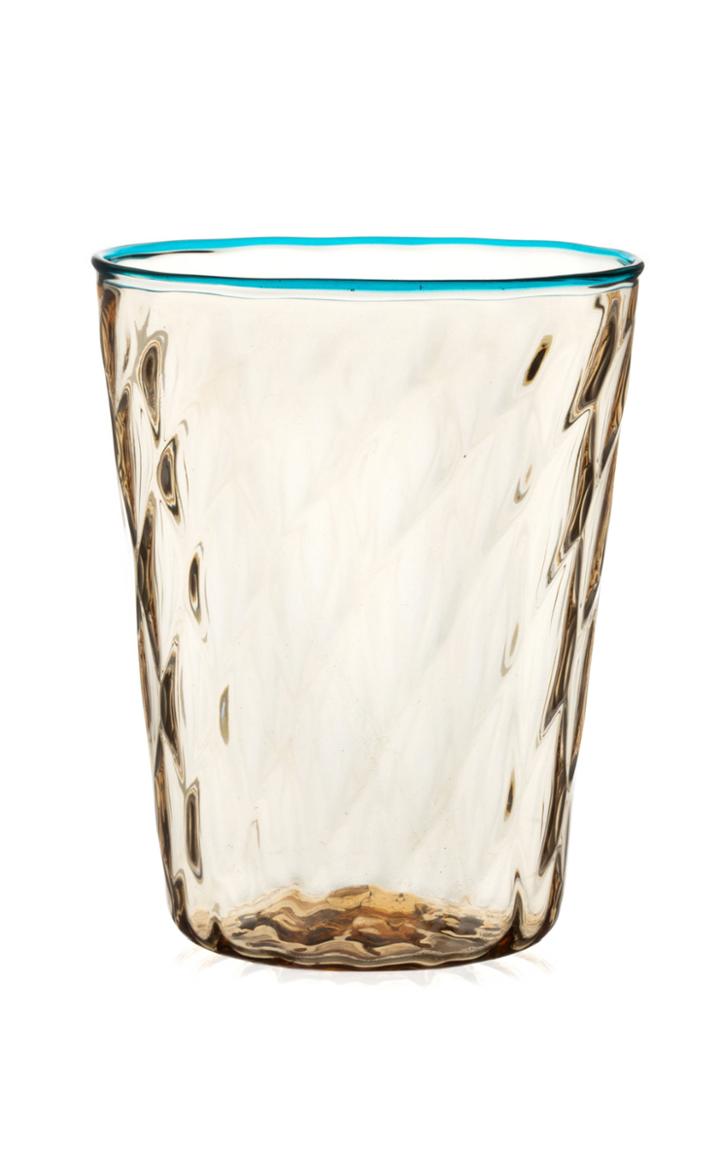 Moda Operandi Stories Of Italy Set Of 2 Water Glasses Ballotton Fume' Aquamarine Rig