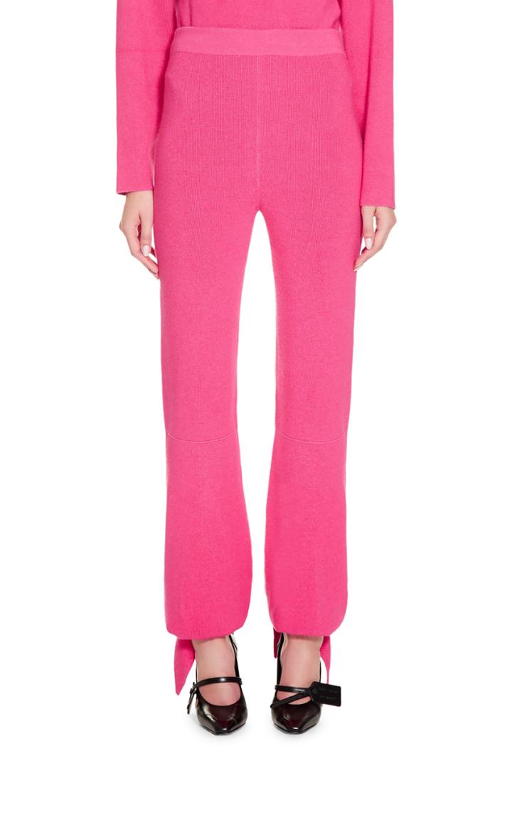 Moda Operandi Off-white C/o Virgil Abloh Cozy Ribbed Cashmere Bow Pants Size: 38