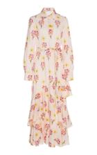 Borgo De Nor Aurora Cotton Tiered Midi Dress