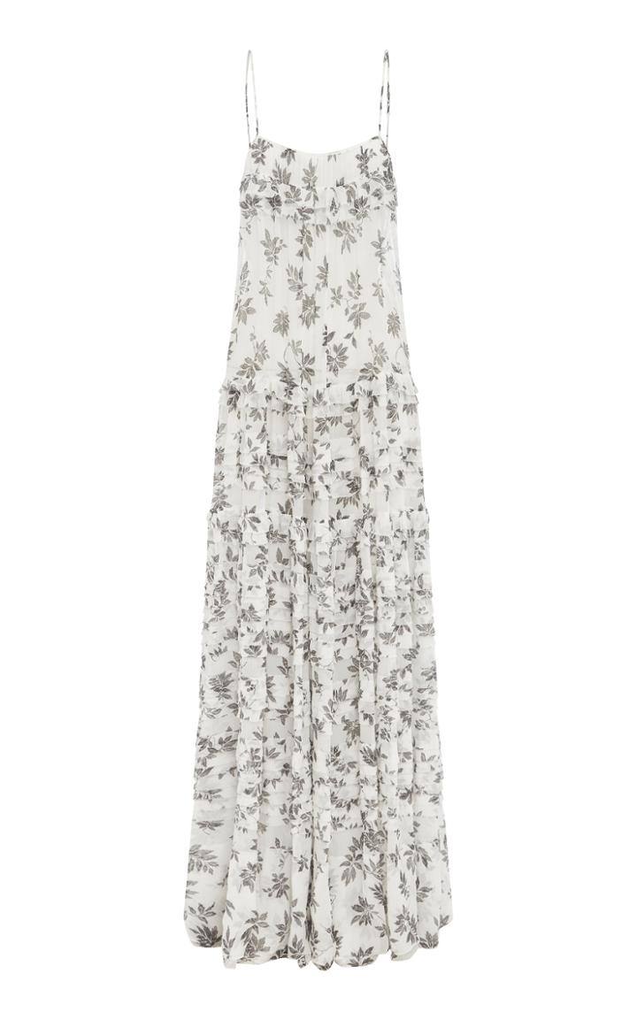 Lee Mathews Lucy Printed Crinkled Silk Maxi Dress