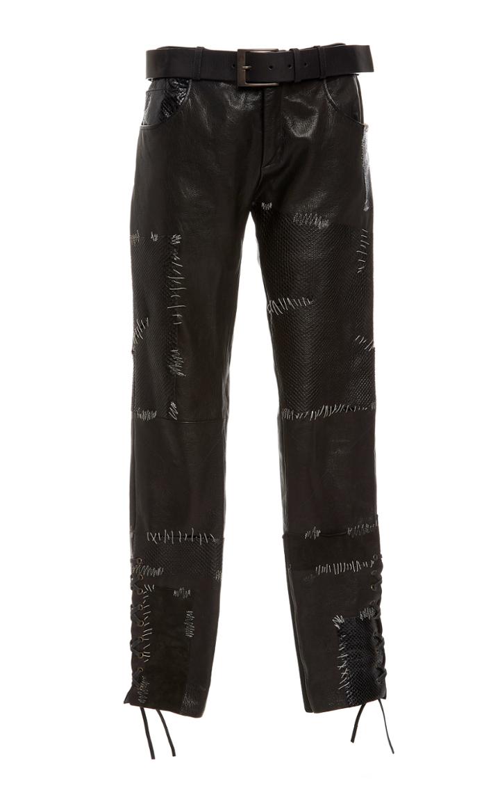Redemption Leather Python Patch Pants