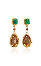 Fie Isolde Odette J. Emerald And Topaz Drop Earrings