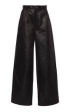 Jil Sander Leather-effect Cotton Wide-leg Pants