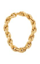 Bottega Veneta Gold-plated Silver Woven Rope Necklace