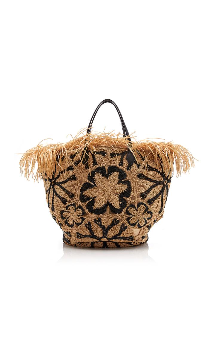 Moda Operandi Oscar De La Renta Micus Crochet Raffia Tote