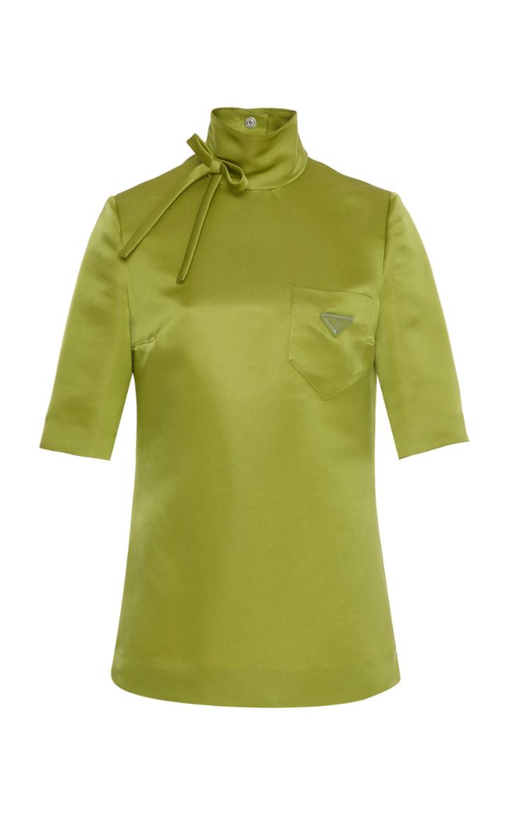 Prada Silk Satin High-neck Top