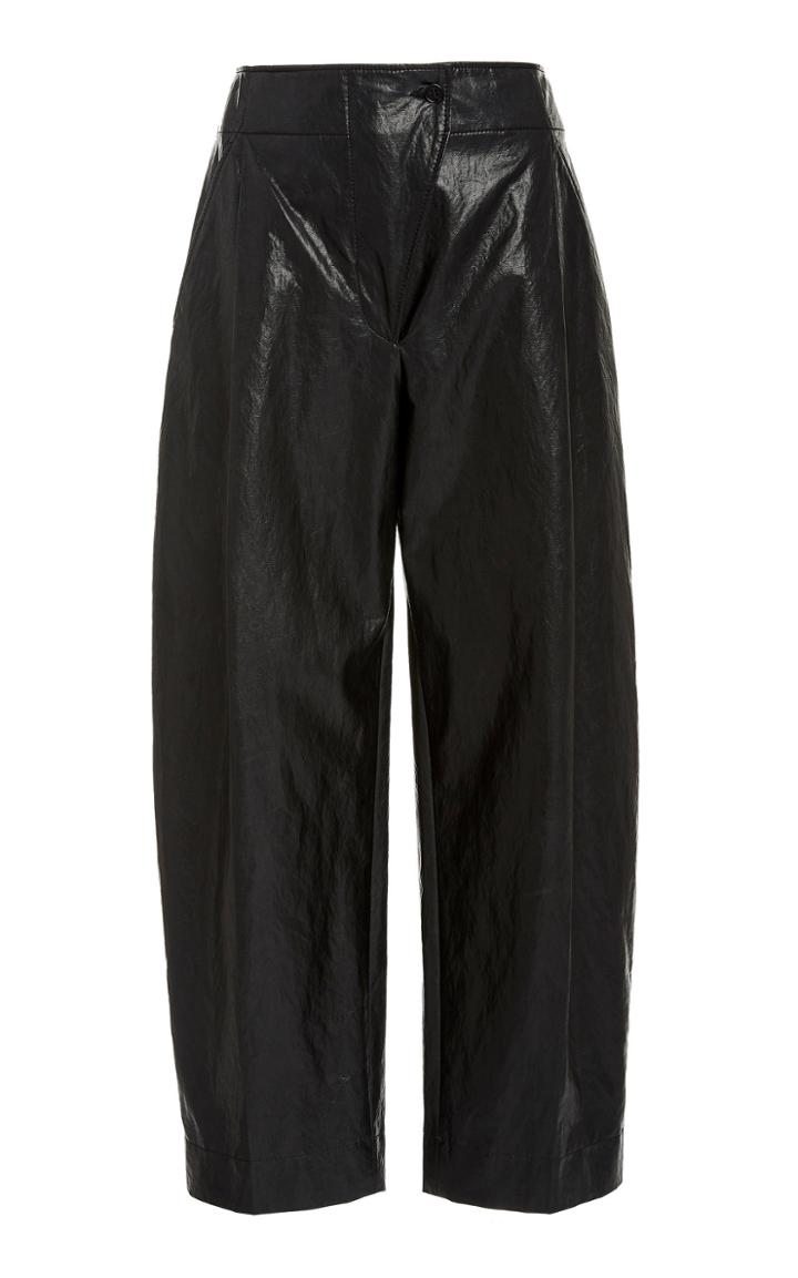 Cdric Charlier Low-rise Cropped Vinyl Straight-leg Pants