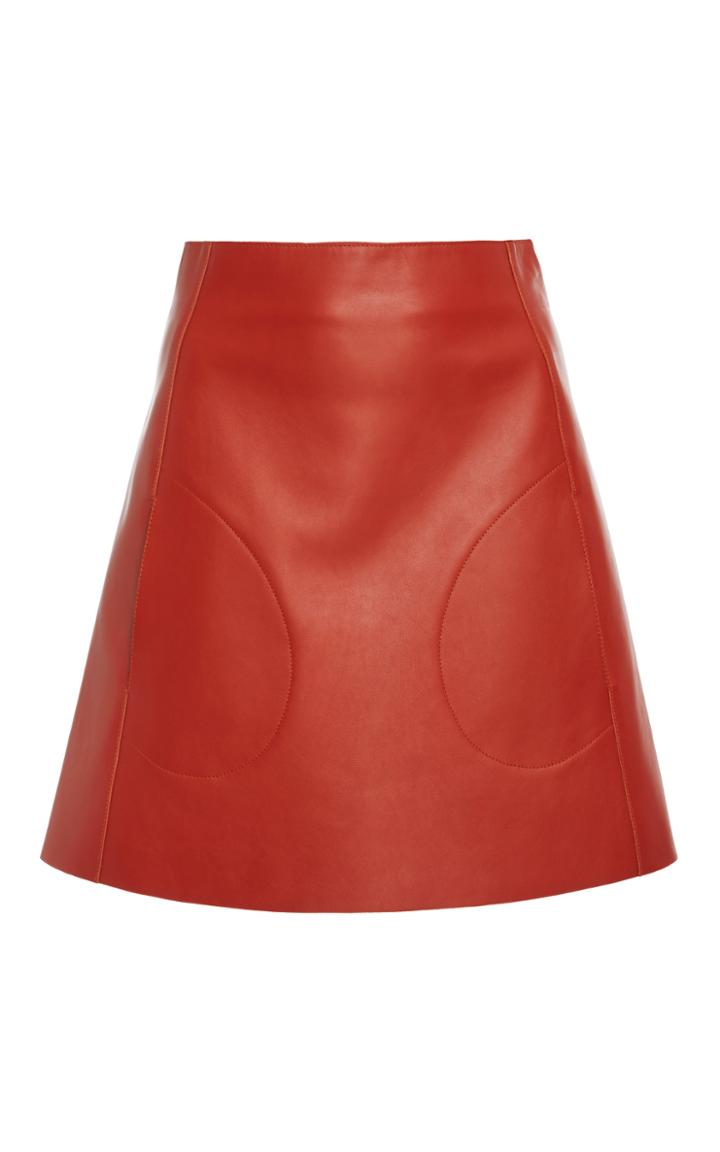 Khaite Stephania Leather Mini Skirt