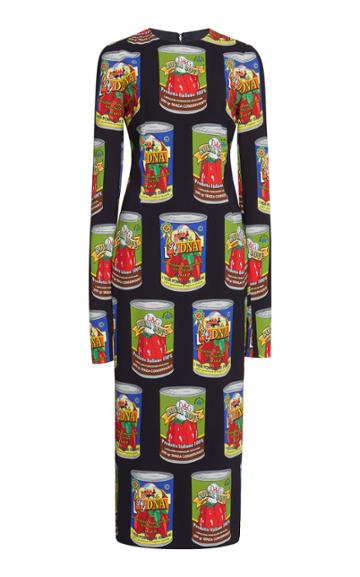 Dolce & Gabbana Tomato Cans Printed Midi Dress
