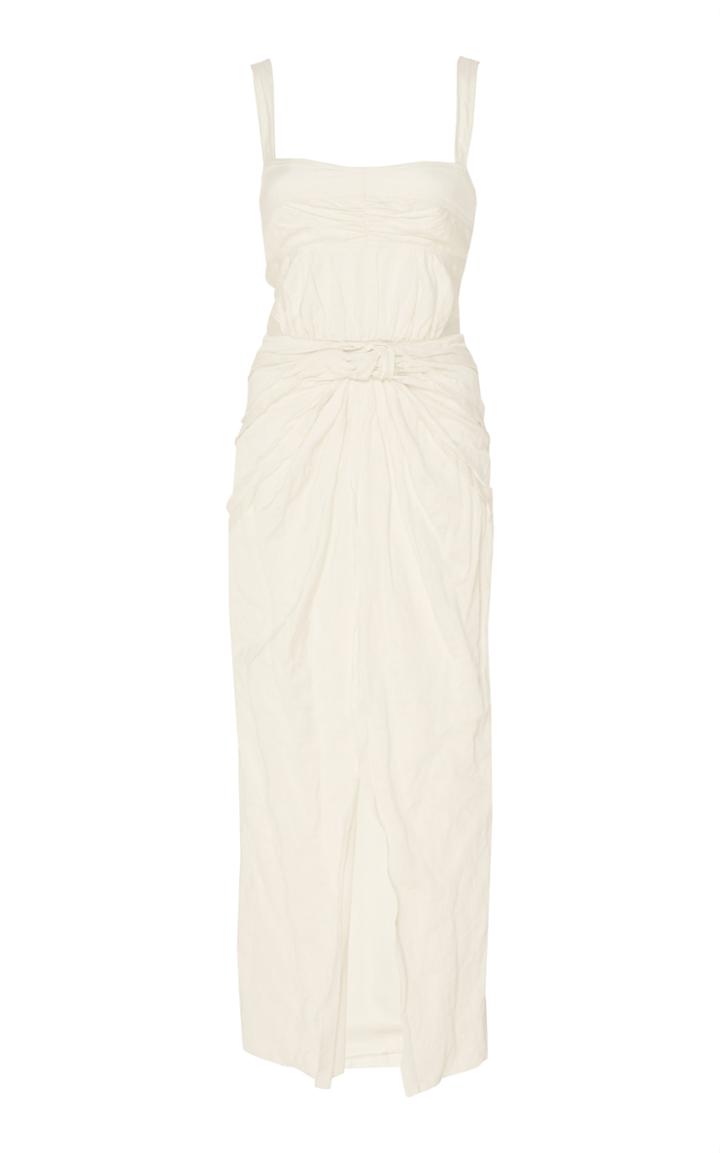 Moda Operandi Jason Wu Collection Ruched Washed Sateen Midi Dress Size: 6