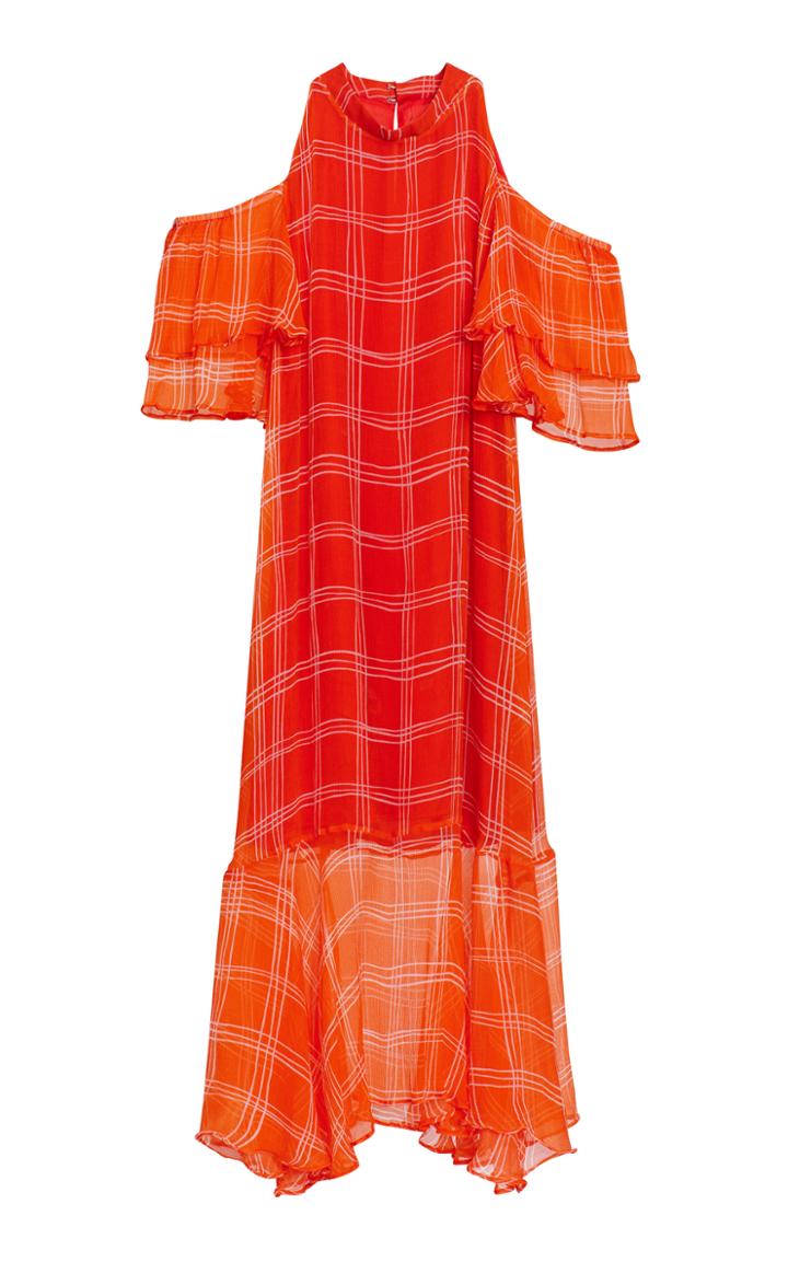 Roopa Cold Shoulder Ruffle Dress