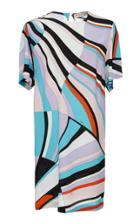Emilio Pucci Short Sleeve Satin Shift Dress