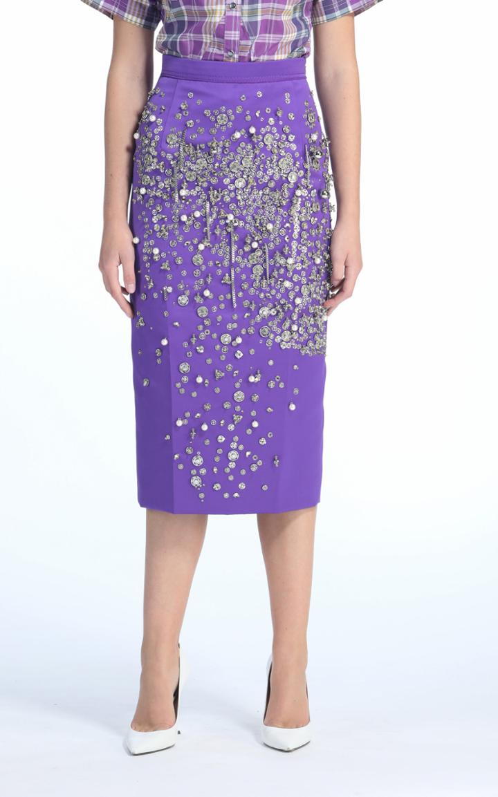 Moda Operandi N21 Embellished Satin Skirt