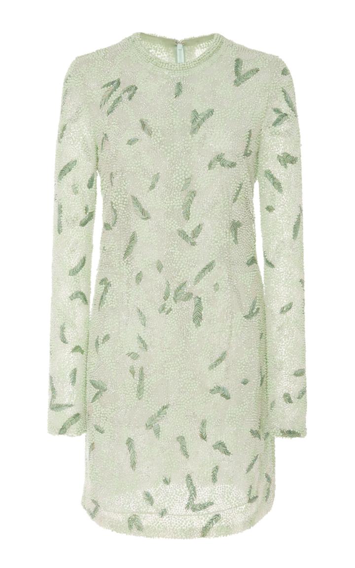 J. Mendel Embroidered Long Sleeve Mini Dress