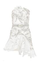 Raisa Vanessa White Strapless Mini Dress With Lace And Embroidery