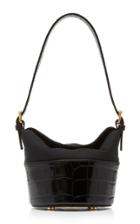 By Far Jamie Mini Duchesse-satin And Croc-effect Leather Shoulder Bag