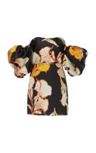 Johanna Ortiz Cosmic Origin Puff Sleeve Silk Mini Dress