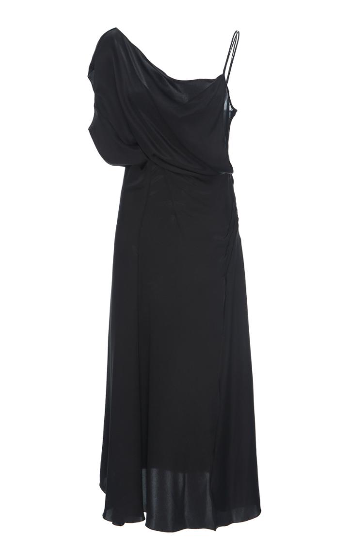 Versace Draped Silk Satin Dress