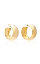Lady Grey Dome Gold-plated Hoop Earrings