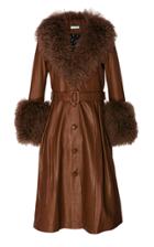 Saks Potts Foxy Shearling-trimmed Leather Coat Size: 2