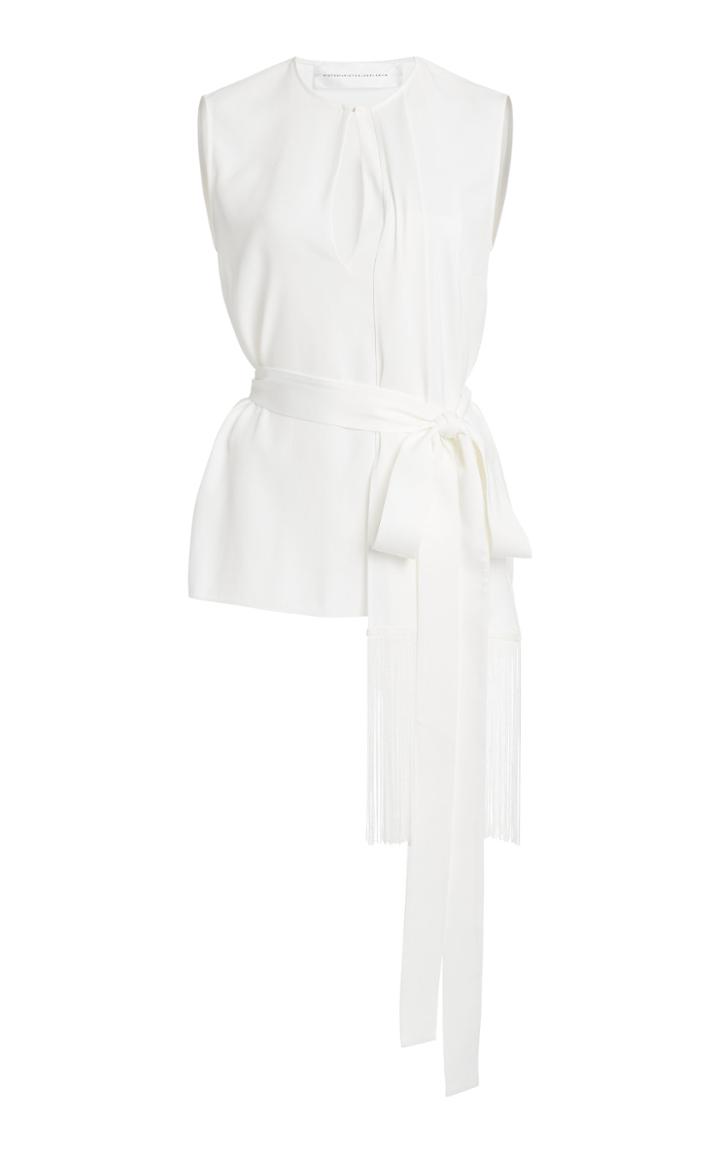 Victoria Victoria Beckham Fringed Satin-crepe Scarf Top